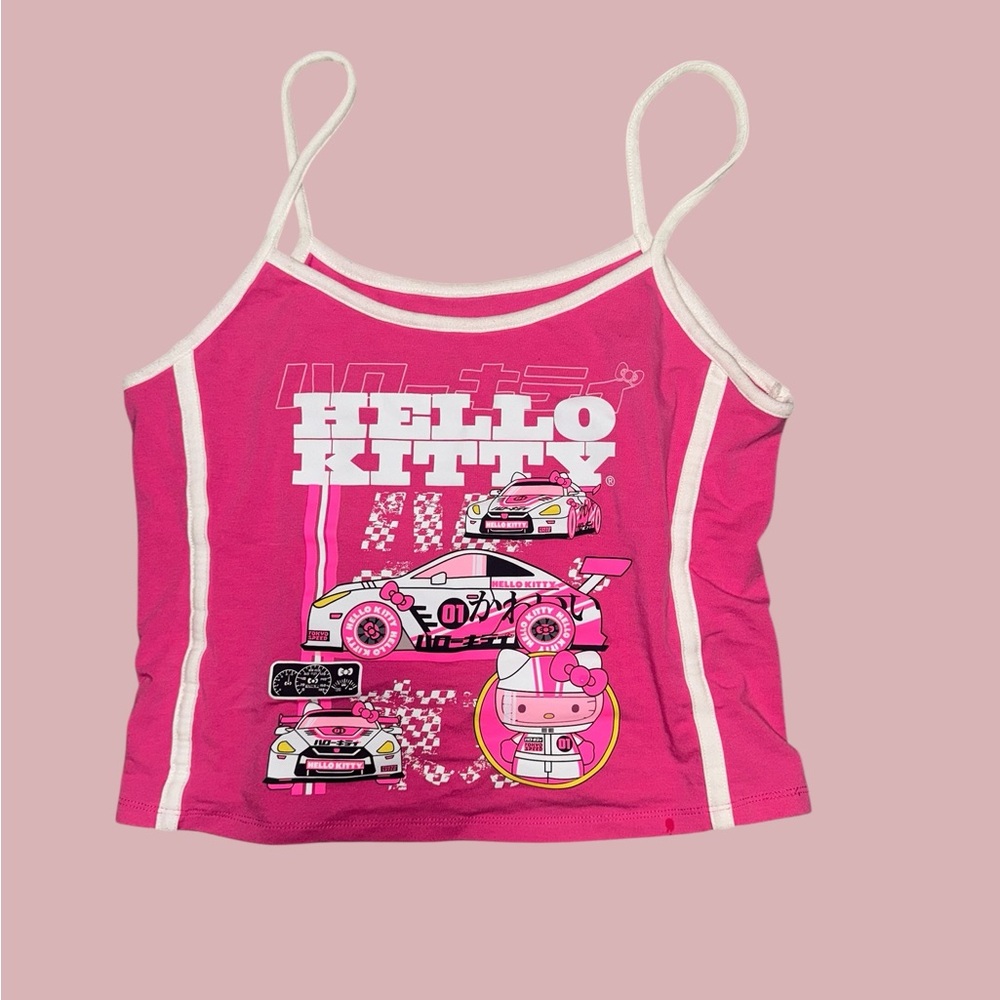 Hello Kitty Fuchsia Crop Top with Racing Design